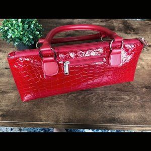 Insulated Wine Clutch in Red Patent